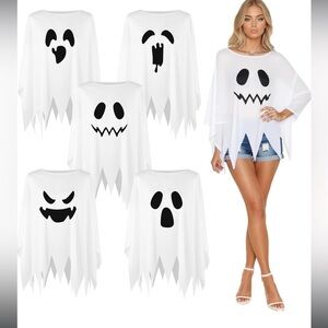 5 pack Halloween ghost poncho costume